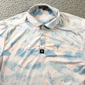 Bad Birdie Polo Shirt Mens Large Pastel Cloud Golf Performance Short Sleeve